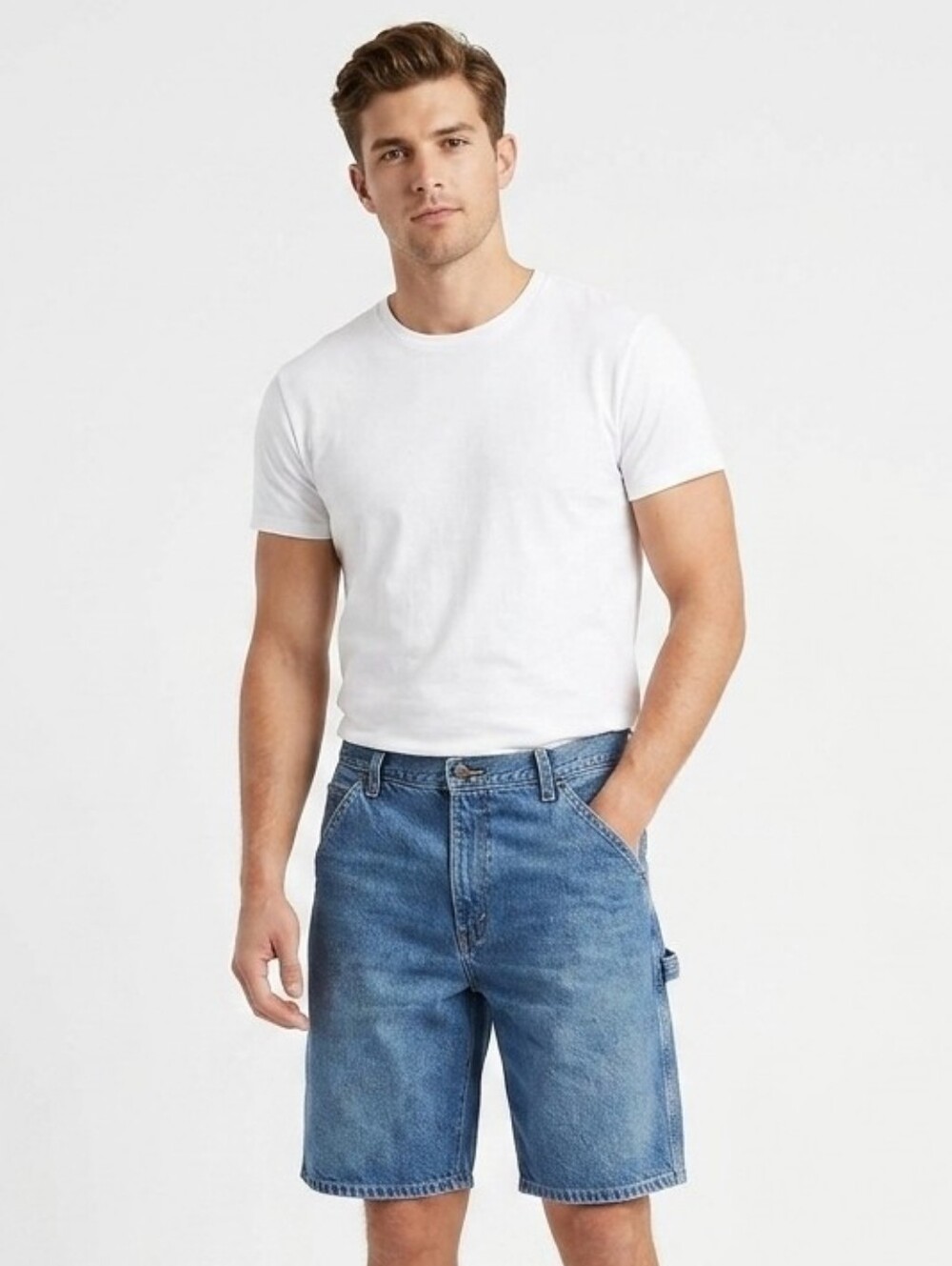 DICKIES Denim Shorts 40 Jean Blue Carpenter Work Relaxed Fit Jorts